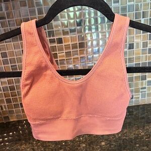 Aerie Ribbed Blush Sports Bra